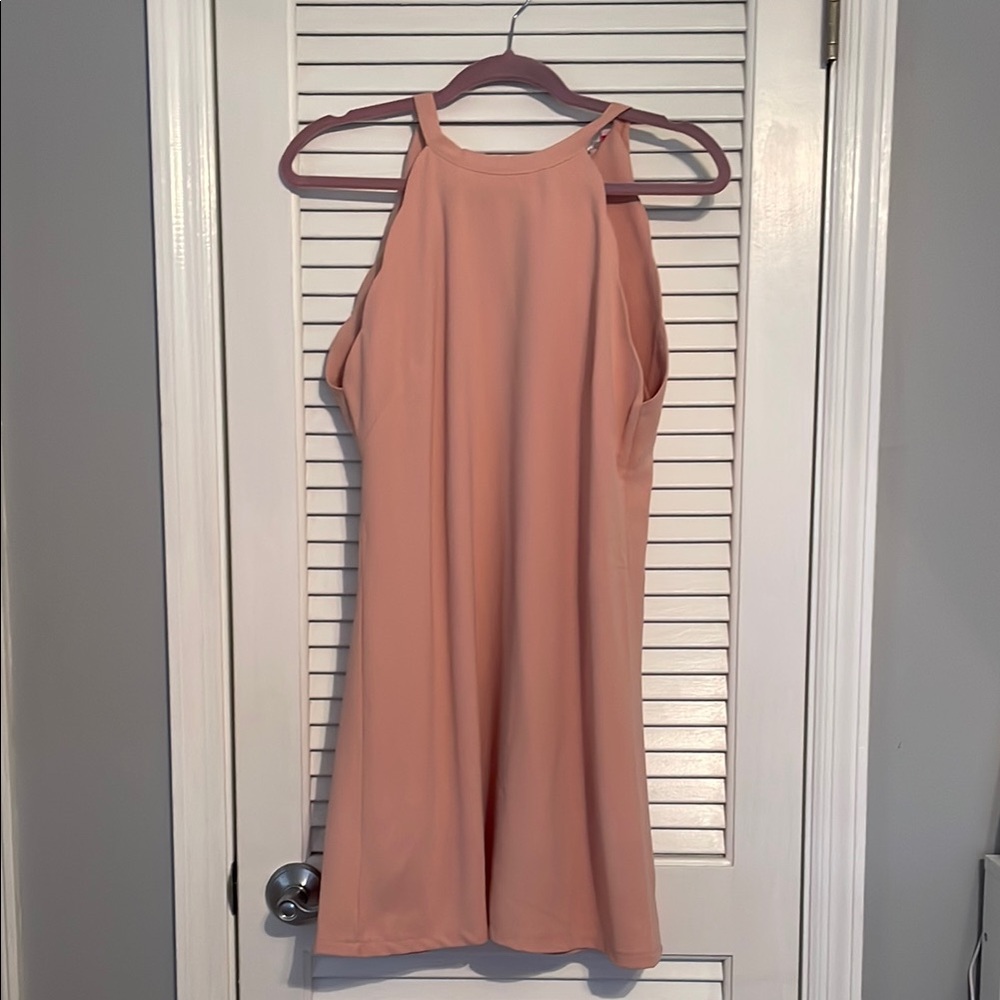 Elegant Peach Halter Dress